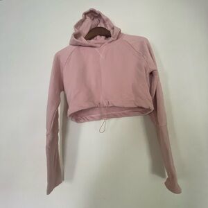 Gymshark Cropped Fleece Hoodie – Pink Size S